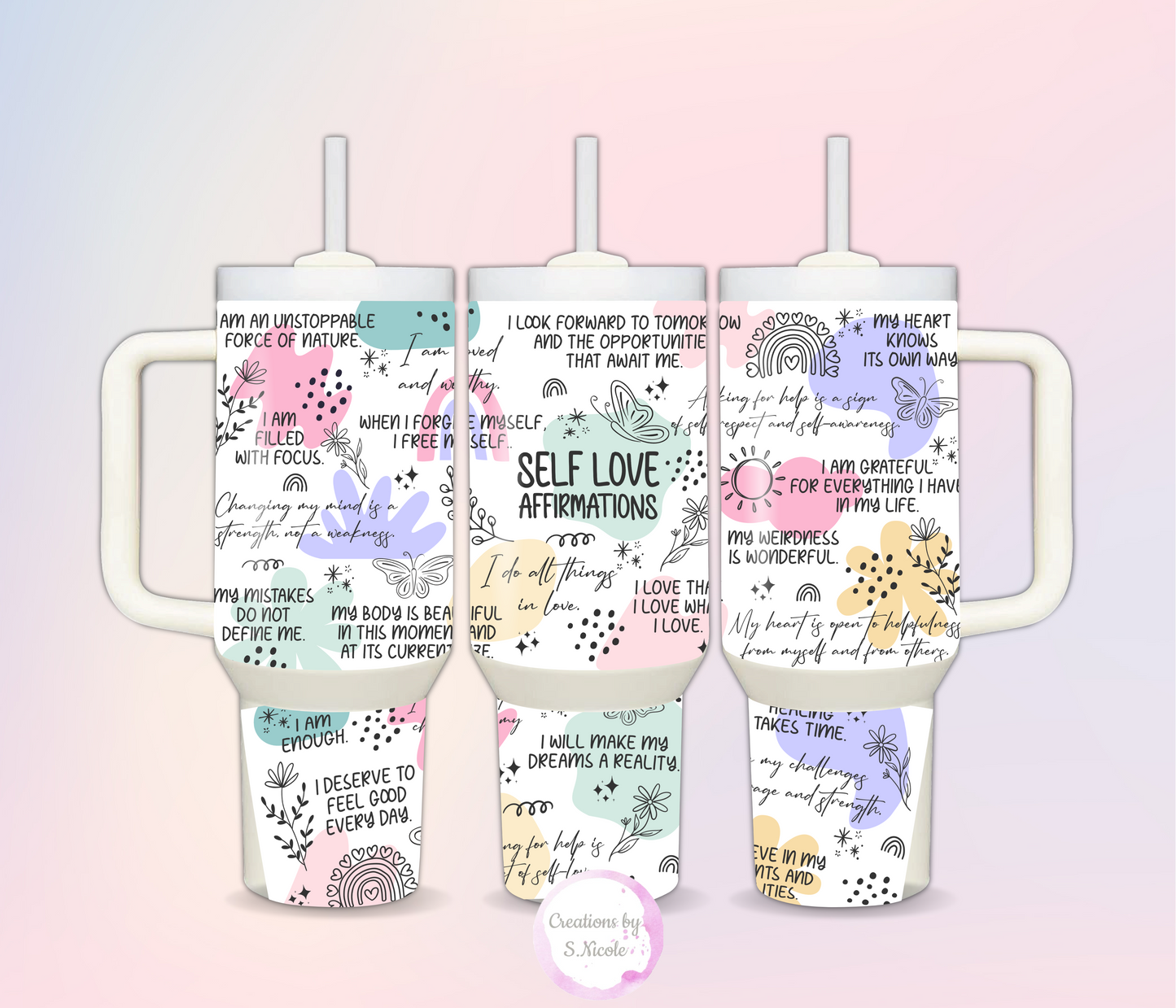 Self Love Affirmations 40oz Tumbler