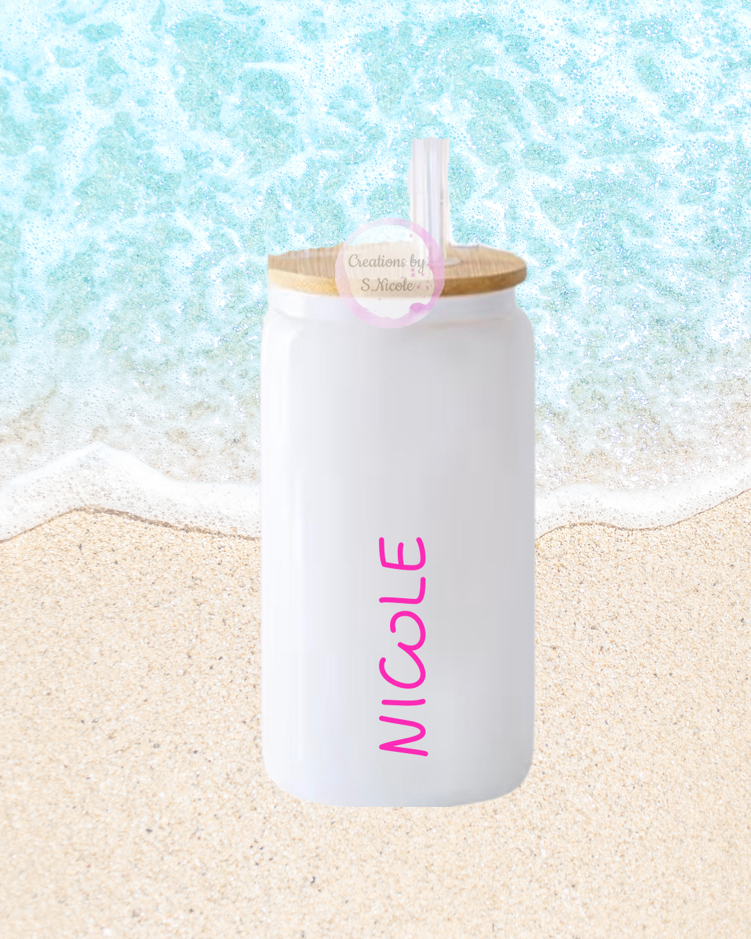 Tropical Villa Glass Can