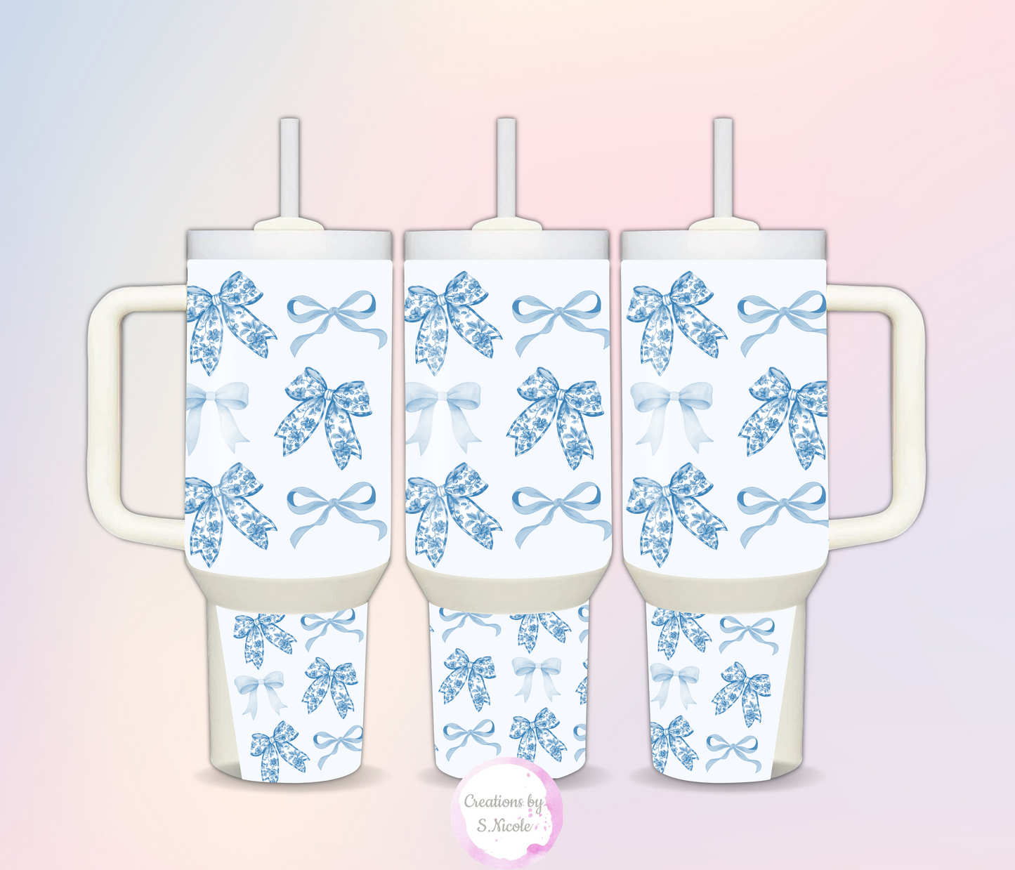 Blue Bow 40oz Tumbler