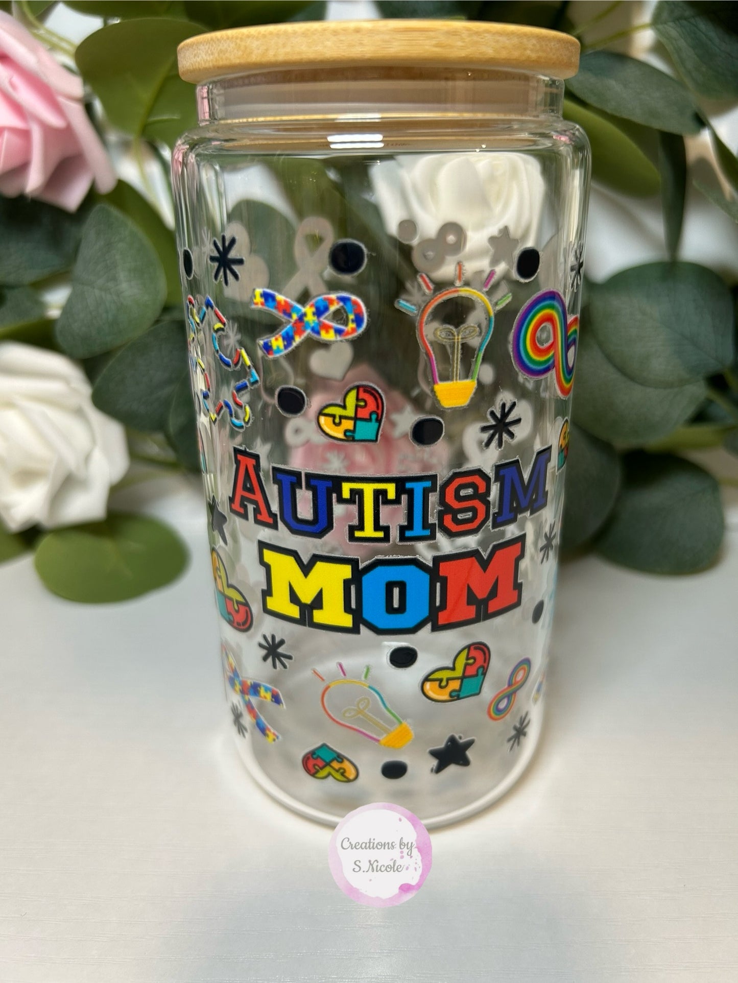Autism Mom Glass Can