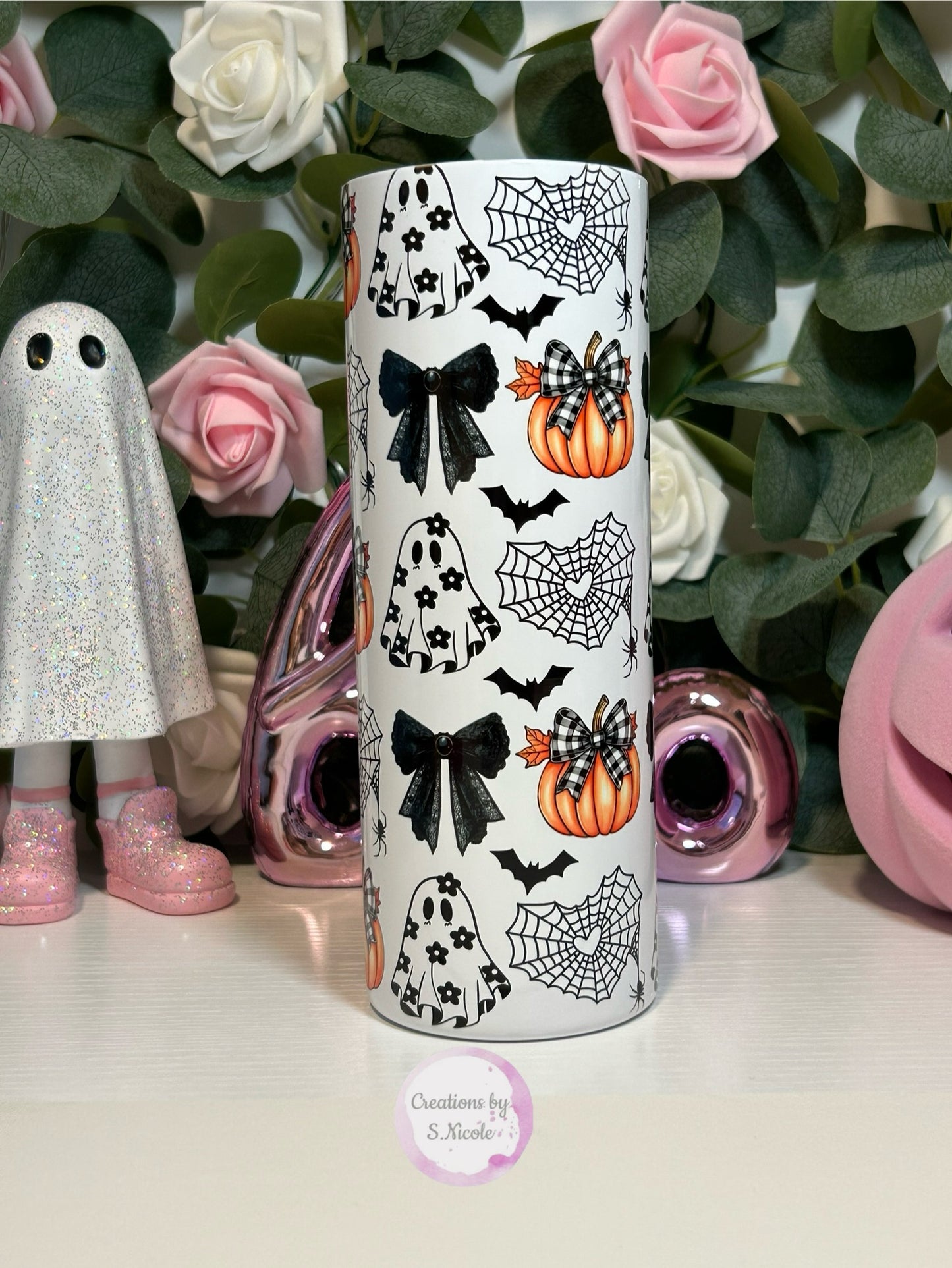 Coquette Pumpkins and Ghost