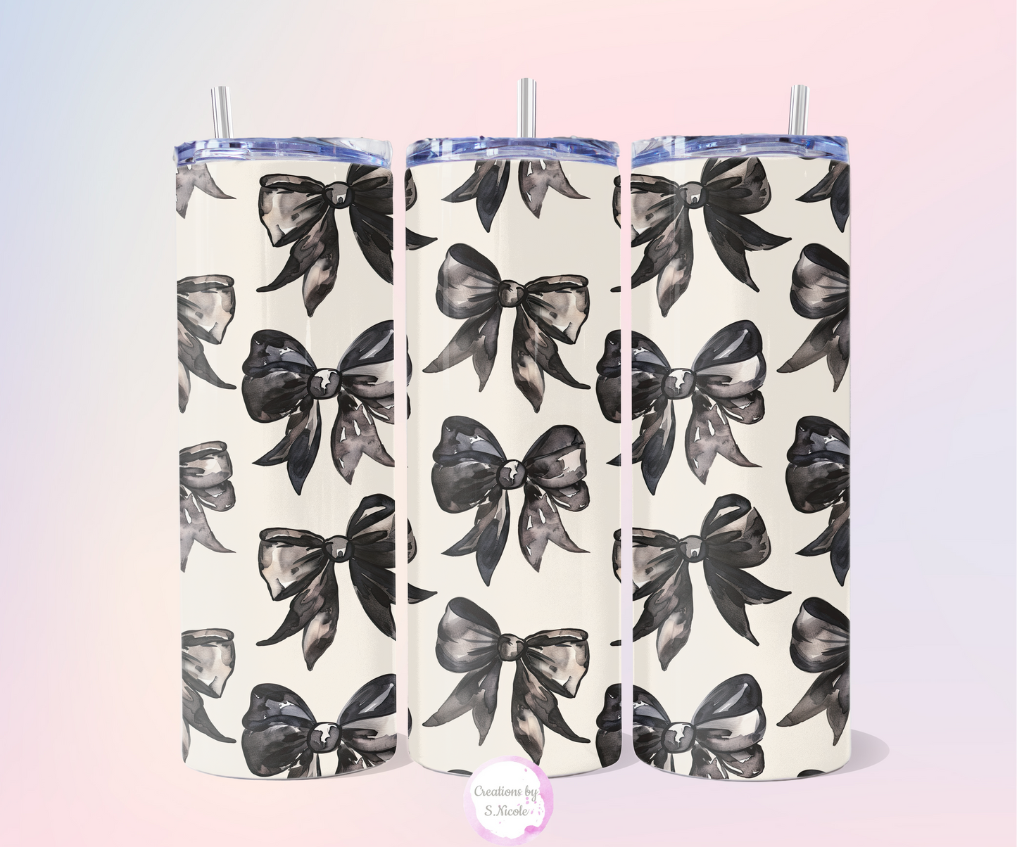 Black Bow Skinny Tumbler