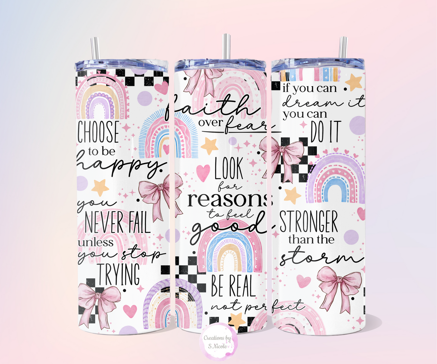 Positive Affirmation Skinny Tumbler