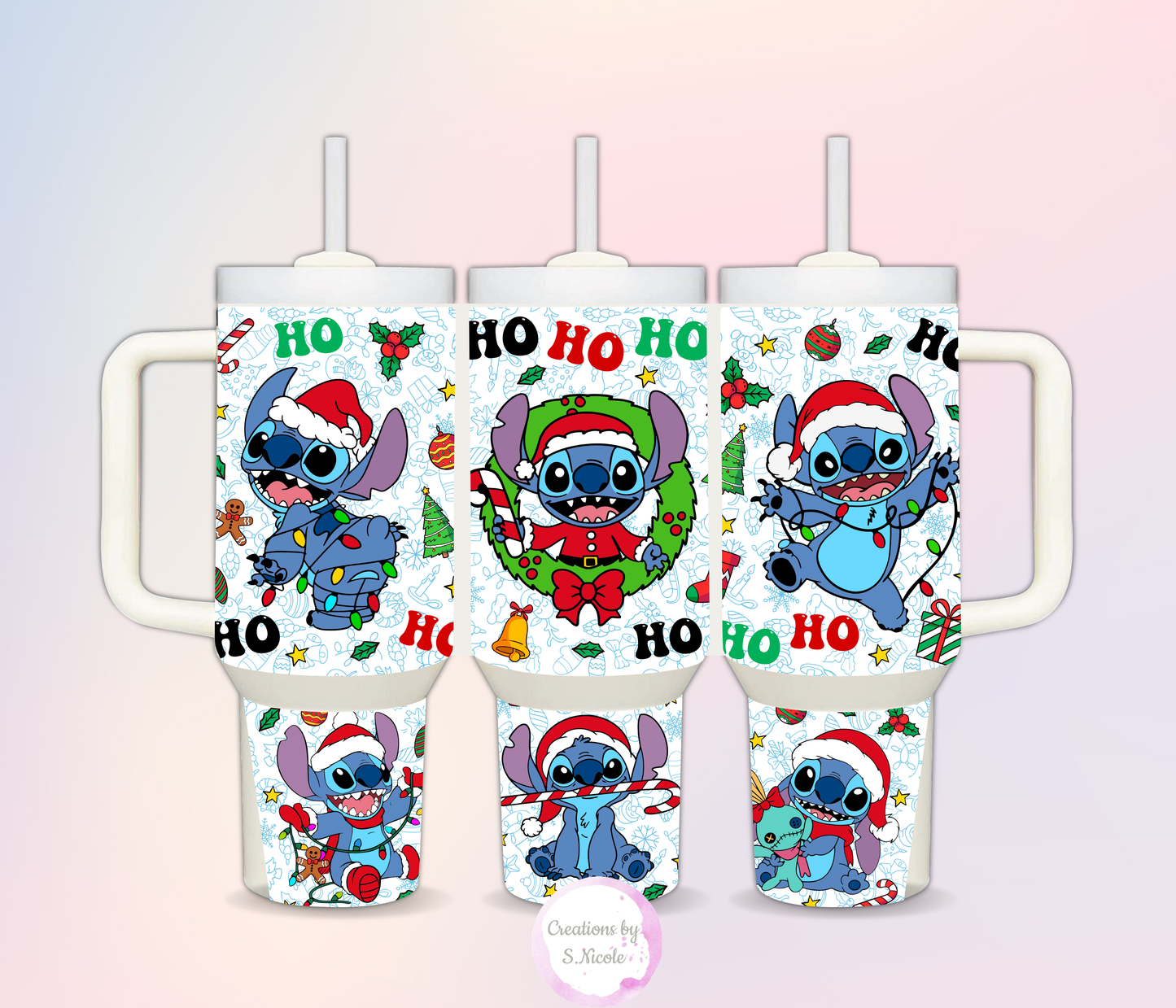 Blue Alien Christmas 40oz Tumbler