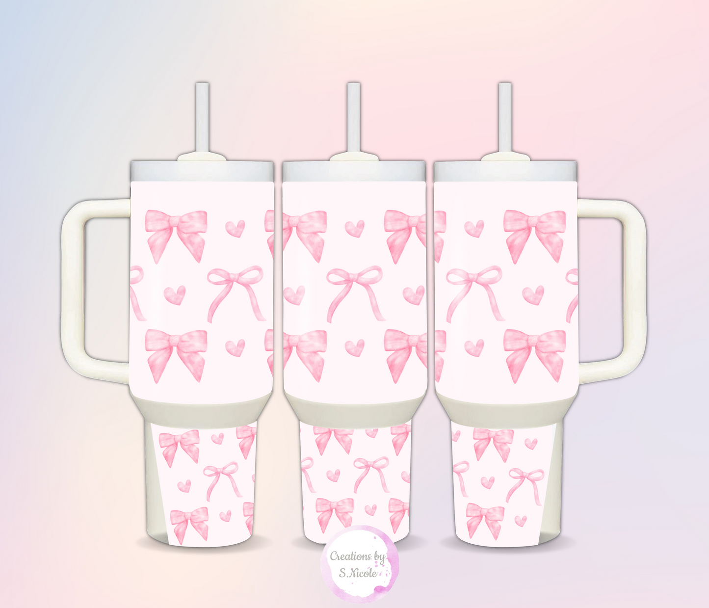 Pink Bow 40oz Tumbler