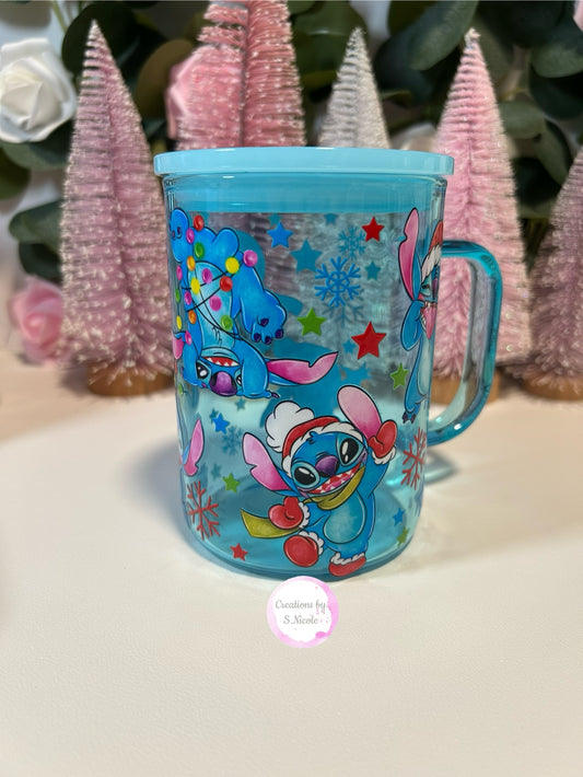 Blue Alien Christmas Mug
