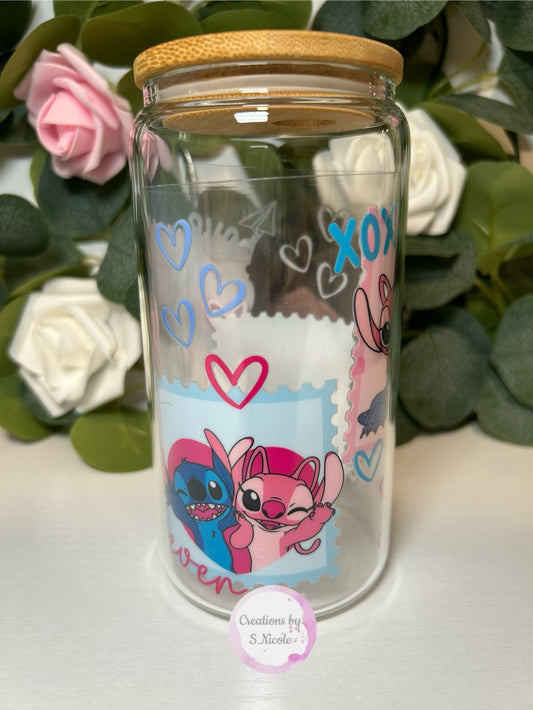 Blue & Pink Alien Love Stamps