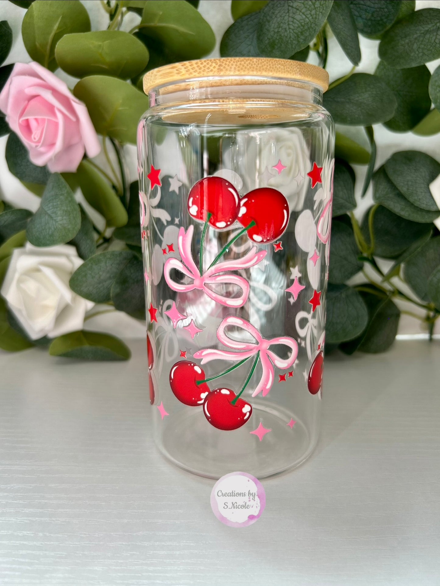Coquette Cherry Glass Can