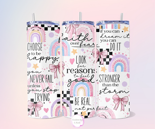 Positive Affirmation Skinny Tumbler