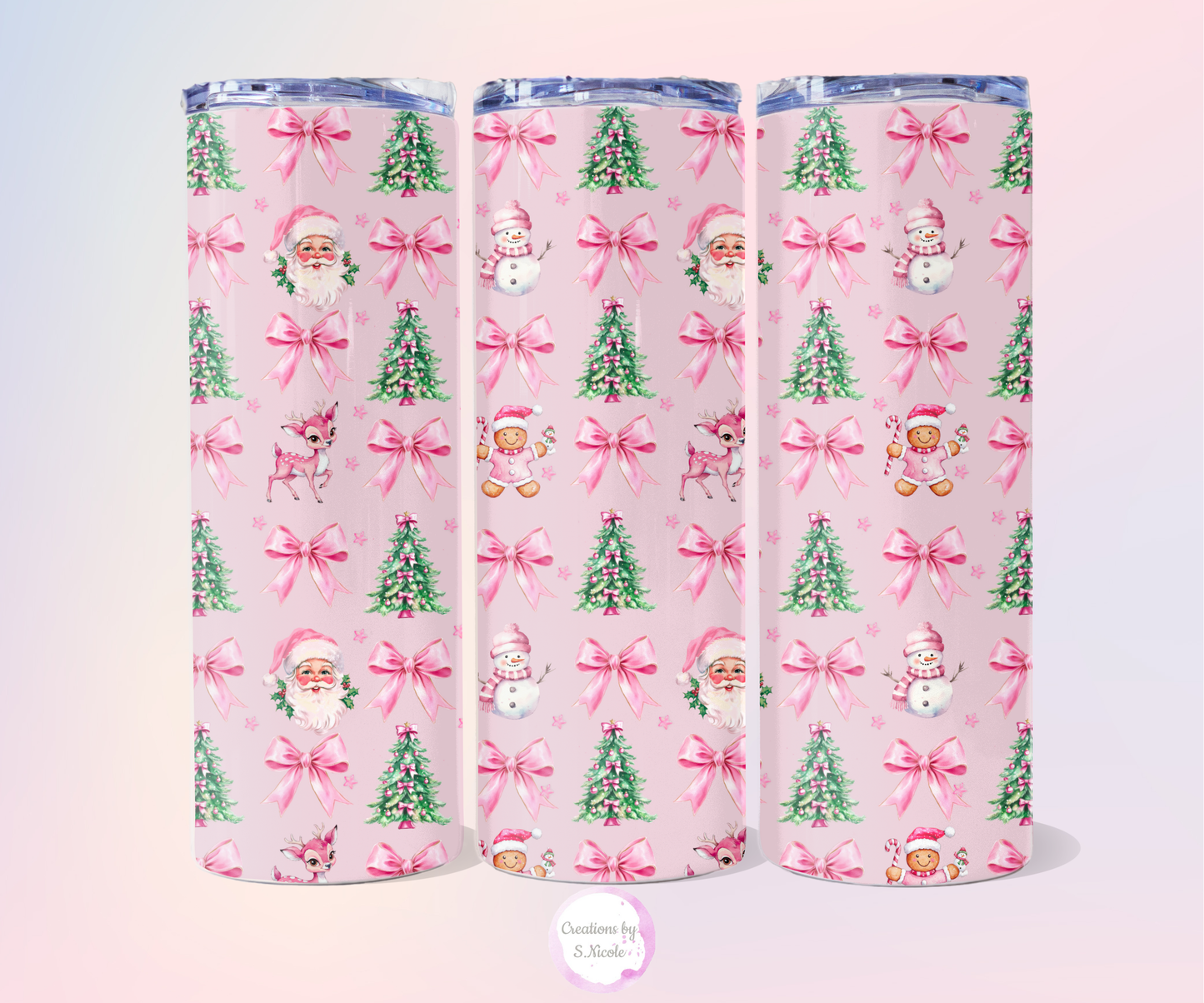 Pink Coquette Christmas Tumbler