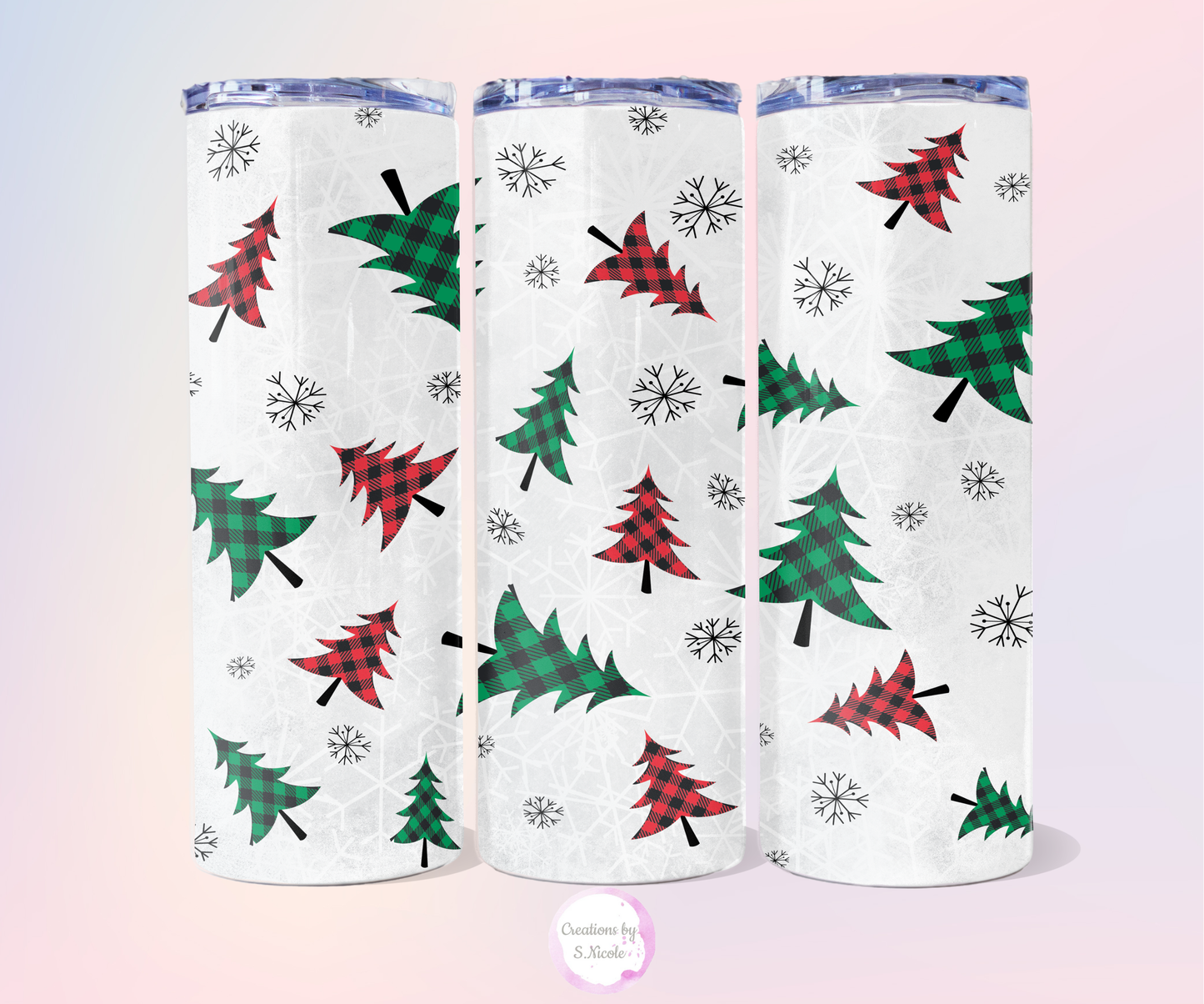 Plaid Trees Tumbler