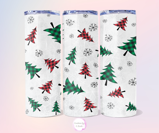 Plaid Trees Tumbler